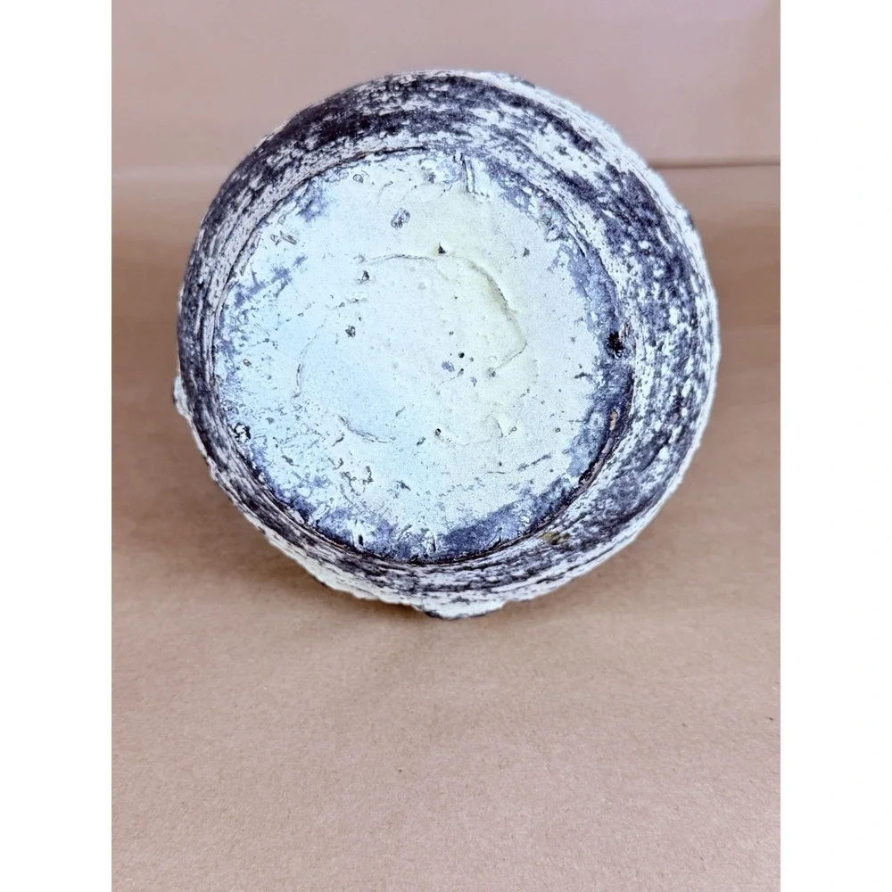 Vintage Blue White Crackle Glaze Studio Art Pottery Vase MCM 5.5